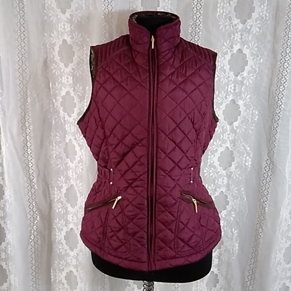 WEATHERPROOF WOMEN'S JACKET VEST SIZE S BURGUNDY AND BROWN - Picture 6 of 13